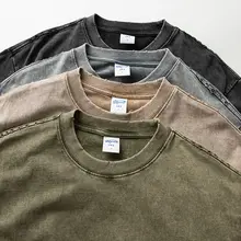 ヴィンテージ風 蜡染みルーズフィットTシャツ【クルーネック・半袖・カジュアル】