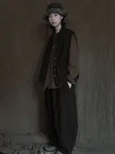 独創的なデザインのレトロ風肌寒さ対策ベスト【カジュアル・ゆったり・フリンジ付き】（セットアップ対応）