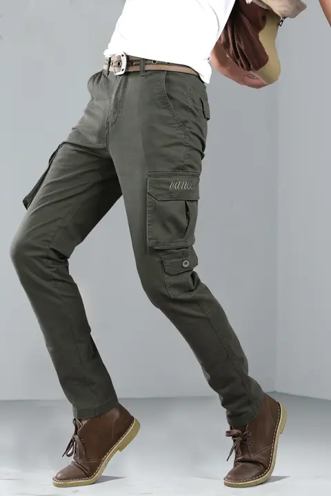 メンズ春秋用作業パンツ【タイトフィット・ストレート・多ポケット・弾力性・登山用・綿100%・耐磨素材】