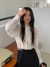 春の快適な長袖シャツ【ファッショナブルなデザイン・女性用・ゆったりフィット】