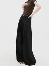 黒のワイドパンツ【秋冬用・極上の柔らかさ・フィット・ロング丈】（セットアップ対応）