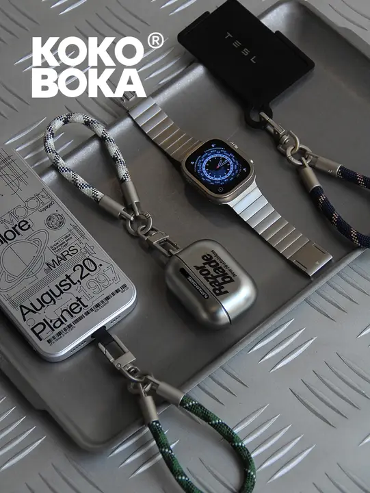 KOKOBOKA タイ原色合金製 7MM ミニアウトドアイベント用 スマートフォン用ストラップ【車の鍵・AirPods・カメラ用防丢紐・水筒チェーン】