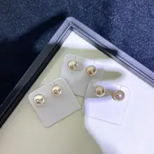 淡水パールイヤリング【オレンジ・シンプルデザイン・S925シルバー】