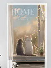 かわいい猫柄の遮光カーテン【トイレ用・穴あけ不要・おしゃれ】