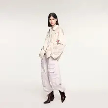 海底モチーフ刺繍 2way シャツスタイルコットンコート