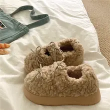 バレリーナスタイルの厚手フリース裏地付き冬用スリッパ【防寒・女性用】