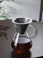 取っ手付きガラスコーヒーポット【目盛り付き・ドリップ式・コーヒー器具セット】
