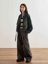 カジュアルなチノパンツ【綿100%・ゆったりフィット・カーキ・ビンテージスタイル・通勤用】