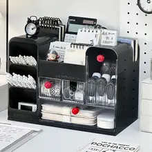 デスク収納ボックス【引き出し式・文房具整理用・斜め差しクリエイティブペン立て】