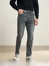 春秋用 デニムパンツ【ウォッシュ加工・レトロ風・ストレッチ素材】