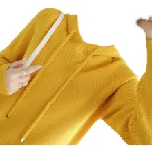 楽な着心地のフード付きニットセーター【ウール混・ゆったりシルエット・通勤用】