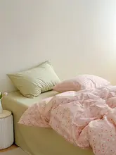 可愛らしい花柄の全棉ベッドカバー【一人用・寝具・リネン】（セットアップ対応）
