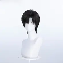黒色ショートヘアのコスプレウィッグ【サイドパート・柔らかい仕上げ】