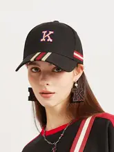 ストライプ柄刺繍キャップ【秋冬用・男女兼用・ツバ付き】