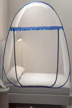 蚊帳 学生 寮 取り付け不要 ファスナー 四角屋根 モンゴル風 0.9m 1.2m シングルベッド