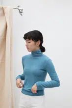 殳十デザイン 高いハイネックニットプルオーバー【長袖・春秋冬用・フィットデザイン】