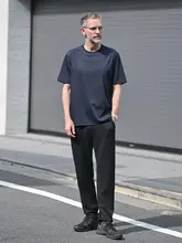 極上の柔らかさのモダールコットンシルク丸首半袖Tシャツ【ホワイト・メンズ・クルーネック】