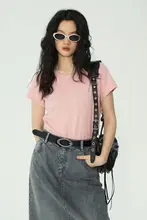 レトロデザインのショート丈Tシャツ【女性用・クルーネック・フィットスタイル・夏用】
