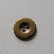 銅色センターの微凹金属ボタン【15mm・英国製】