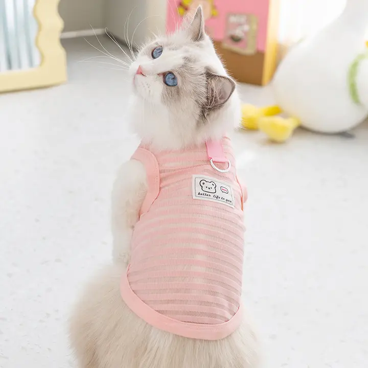 ペットの子猫の服、脱落防止、夏用の薄手のスタイル