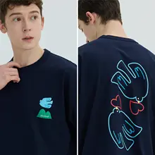 半袖Tシャツ ユニセックス 鳩柄 バードプリント ペア 夏 「warmtrees」