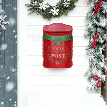 クリスマス装飾用 アイアン製ポスト【家庭用・意見箱・壁掛けタイプ】
