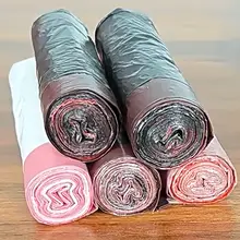 自動収口付き持ち手ポリ袋【家庭用・厚手・大サイズ・便利】