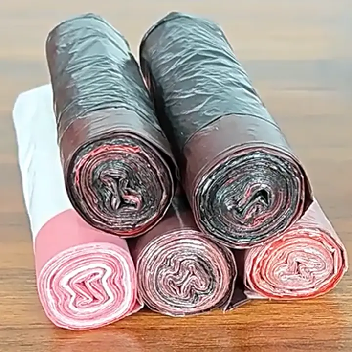 自動収口付き持ち手ポリ袋【家庭用・厚手・大サイズ・便利】