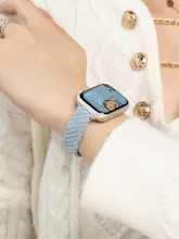 可愛いデザインのライトコーデュロイApple Watchバンド【iWatch11・Apple Watch S10/S11・磁気バックル】