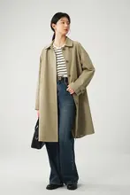 した着心地の女性用コート【ミドル丈・翻訳付き・カジュアルスタイル】（セットアップ対応）