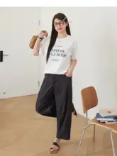 涼しい空気感のサマー用ルーズフィットパンツ【ワイドレッグ・ロールアップデザイン・夏向け】（セットアップ対応）