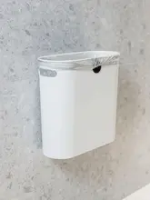 超薄型スリムゴミ箱【壁掛け式・トイレ用・スリムデザイン】