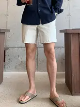 快適な夏用メンズパンツ【ゆったりしたストレートシルエット・ウエストゴム・ハーフ丈】