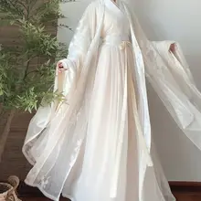 魏晋風デザインの交領広袖着物風ルーススカート【春秋用・ハイウエスト】（セットアップ対応）