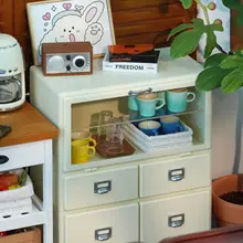 おしゃれな収納バスケット【浴室やキッチンに最適・ミニチュアモデル用】（セットアップ対応）