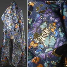 油絵風不規則な色ブロックの微透薄生地【テキスタイル・デザイナー用・DIY服装】（セットアップ対応）