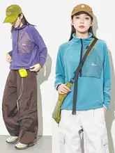 秋冬用アウトドアフランネル半ダブルジップパーカー【男女兼用・ハイキング・登山対応】（セットアップ対応）