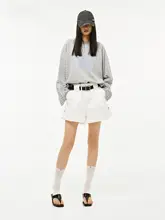 春季新作の可愛いデザイン！コットンポケッ ト付きショートパンツ【巻き縁・エフォートレススタイル】（セットアップ対応）