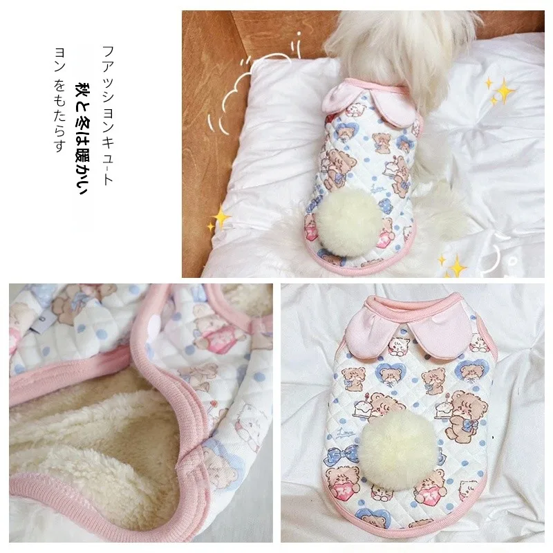 ペット用衣服 秋冬シーズン かわいいベスト 厚手：子供と暮らす家庭向けの保暖機能を実証