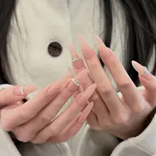銀色の細長いジルコニアネイルデコレーション【極上の柔らかさ・高品質・ミニサイズ】