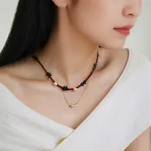 二重構造のレディースネックレス【秋冬用・軽やかで上品・鎖骨チェーン】

