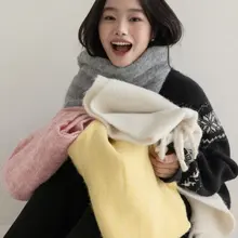 シンプルで甘美な温かみのある女性用スカーフ【冬用・防寒・柔らかい雰囲気】