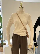 ハイネック 韓国風 ミニマルフィット 秋冬用 ニットトップス【極上の柔らかさ・インナーにも最適】