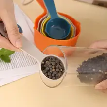 カラフルな厚手計量スプーンとカップ【目盛り付き・キッチン用・ベーキングツール】（セットアップ対応）