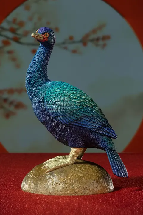 銅製 飾り置物 百鳥集 海鵜【インテリアデザイン・デスク用・リビングルーム】