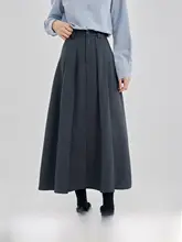 高腰Aラインスカート【百褶・小柄対応・秋用】