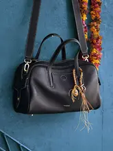 手作り編みバッグチャーム【水晶・癒しの石・オリジナルデザイン】