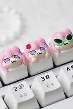 抽象デザインの桃楽絲キーボードキーキャップ【ユニークで可愛い・樹脂製】