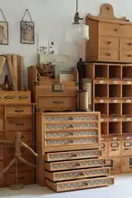 サンシン家 オリジナルデザイン 木製デスク用 A4用紙収納ボックス【多層仕切り・引き出し式】