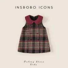 ワンピース キッズ ガールズ 裏起毛 ドレス あったか お祝い パーティ 秋冬「INSbobo」